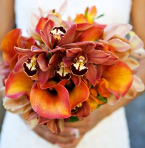 bright-orange-bridal-bouquets
