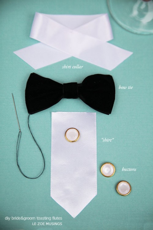 diy-bride-and-groom-toasting-flutes