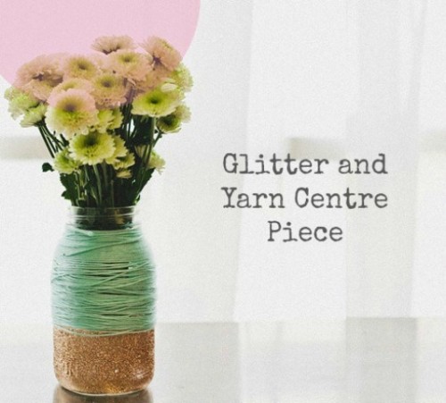 diy-glitter0and-yarn-centerpiece