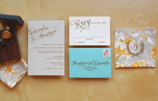 rubber-stamp-fabric-pocket-wedding-invitations