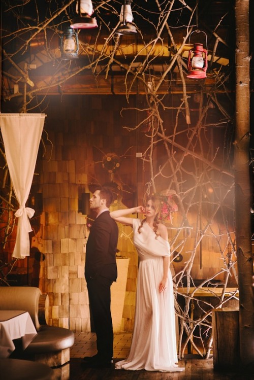 unusual-indoor-forest-wedding-shoot