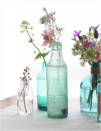 vintage-bottles-as-flower-vases