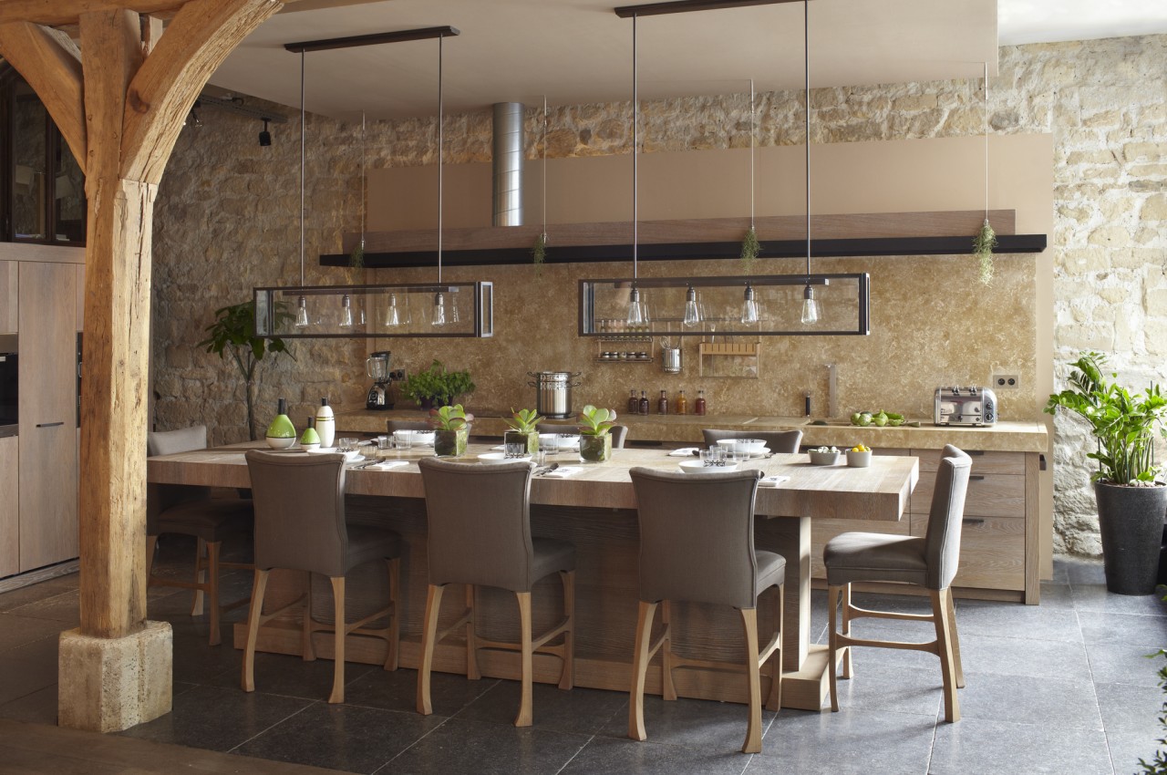 Cuisine gris et bois: deco cuisine noir et bois credence carrelage ...
