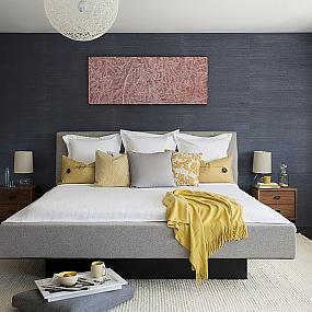 25 ideas charming combination of gray and yellow bedroom-09