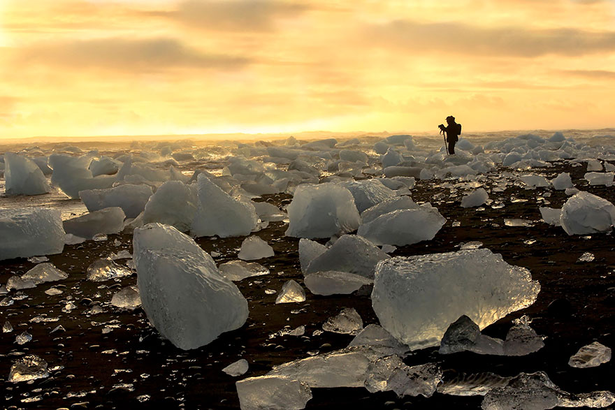 Лед на черном пляже, Исландия
