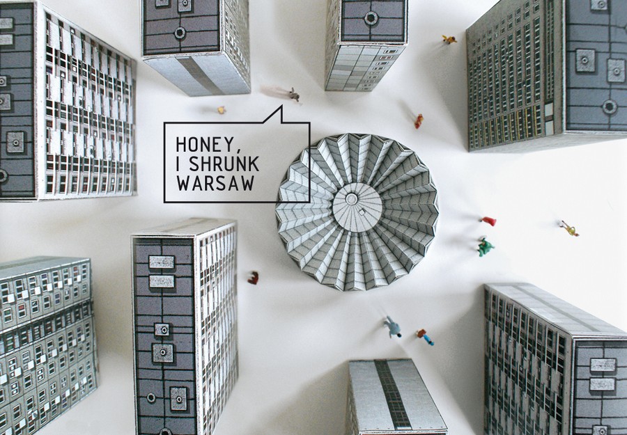 Коллекция вырезанных бумажных моделей домов Варшавы
