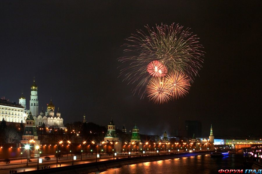 Празднование нового года в Москве