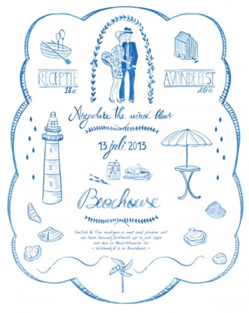 Пригласительная открытка с морской тематикой