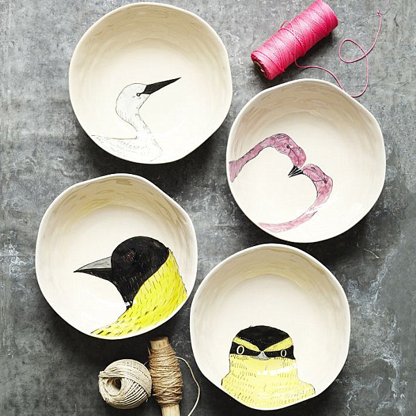 Идеи подарка для мамы: тарелочки с изображением птиц