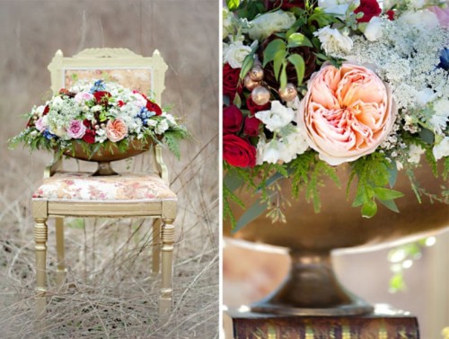 Свадебный декор: букет живых цветов