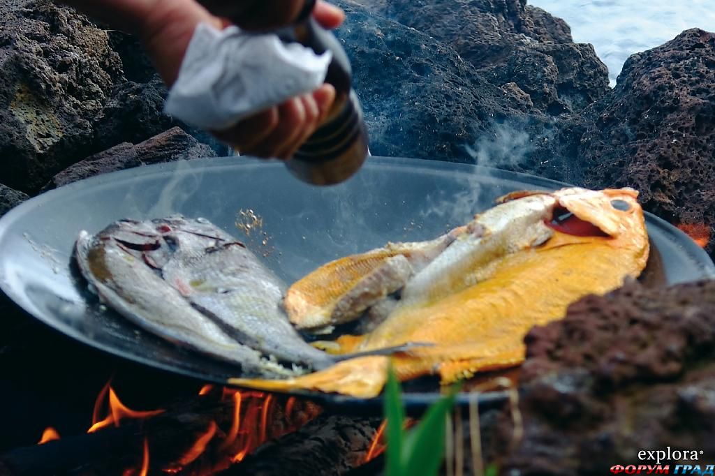 Приготовление рыбы в отеле Explora Rapa Nui
