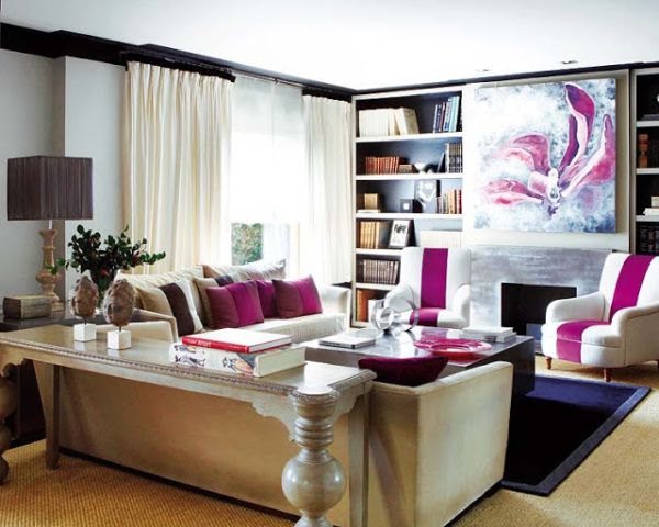 Colorful-contemporary-living-space-in-fuchsia