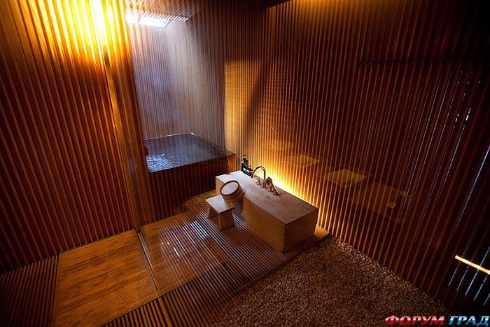 Ванная комната в номере отеля Fujiya Ginzan
