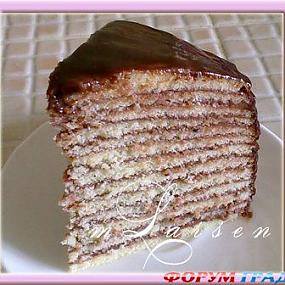 Торт из тонких коржей рецепт