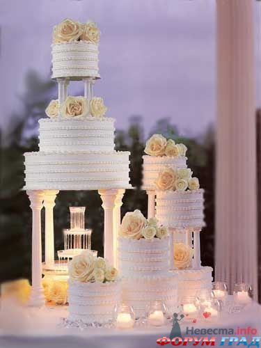 Свадебные торты с фонтанами