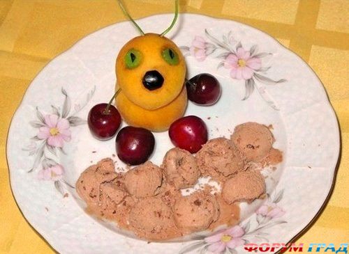Мороженое с фруктами