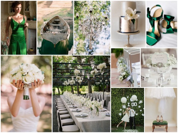 green-white-silver-wedding-theme