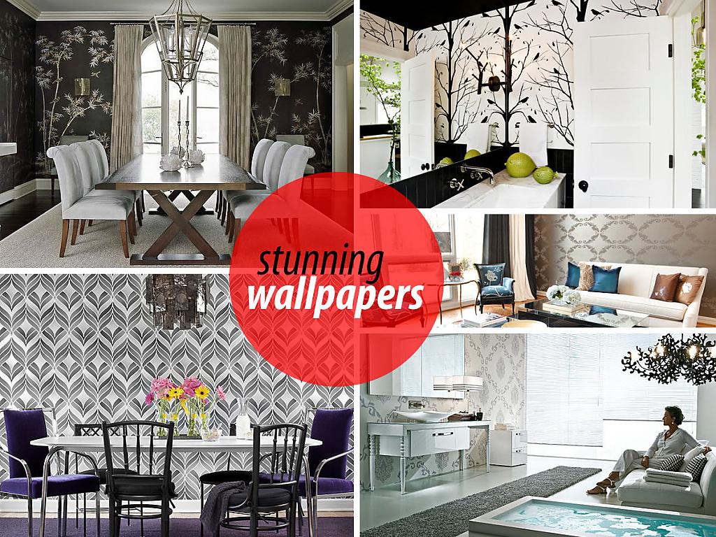 Eye Catching Wallpapered Room