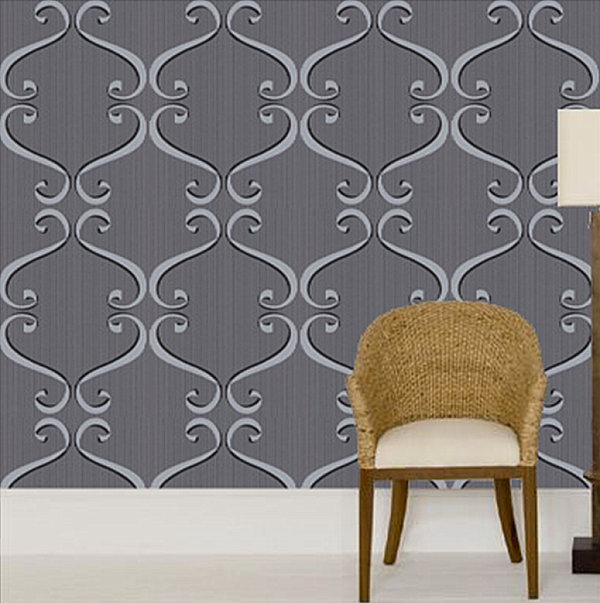 Eye Catching Wallpapered Room