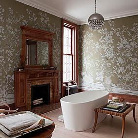 Eye Catching Wallpapered Room