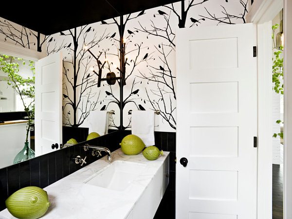 Eye Catching Wallpapered Room