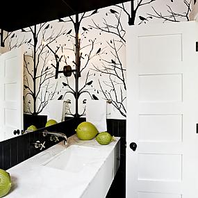 Eye Catching Wallpapered Room