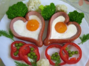 яичница сердечко