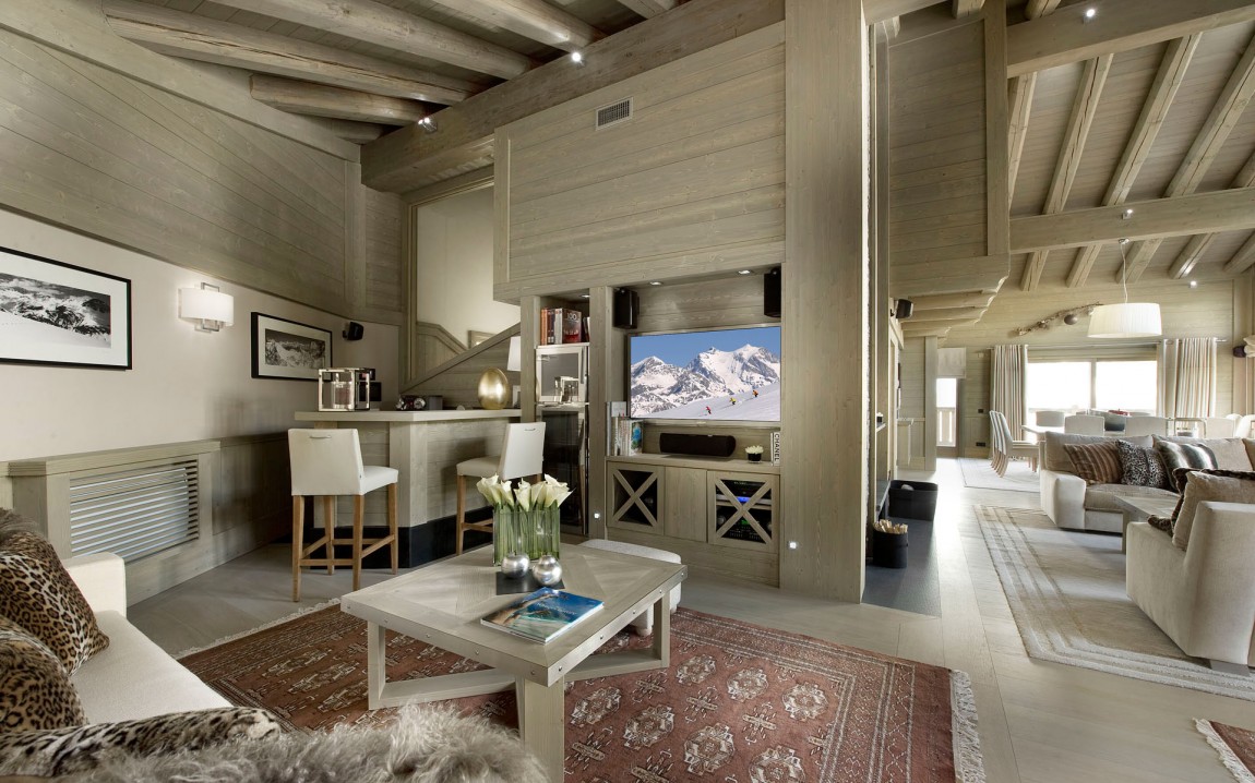 Роскошный дизайн интерьера Chalet Karakorama в отельном комплексе Hotel Le K2 в Куршевеле 1850, Франция