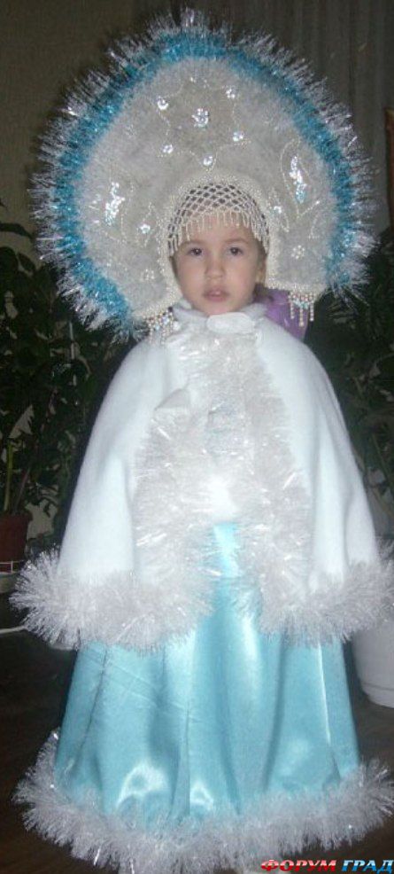 Новогодний детский костюм снегурочки