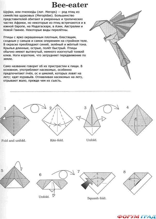 оригами колибри