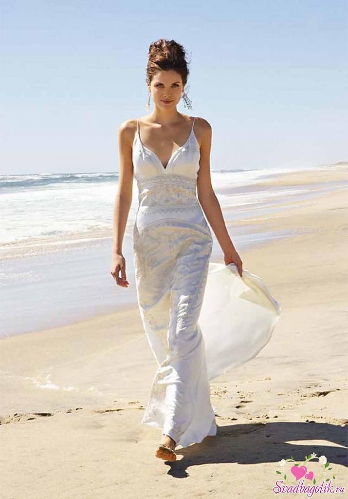 Потрясающе свадебное платье для торжества на пляже