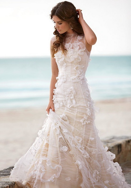 Нежное летнее платье для пляжной свадьбы