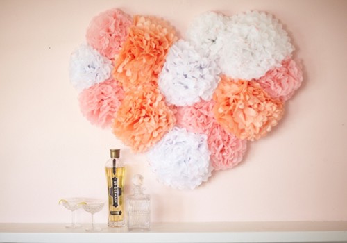 DIY - Сердце из помпонов для свадебного декора
