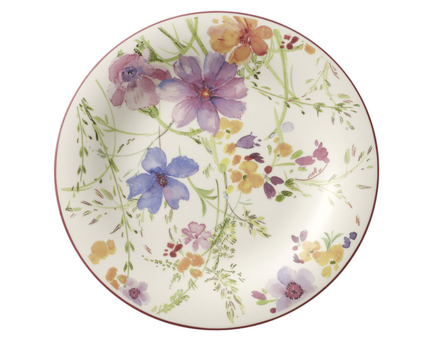 Белоснежная салатная тарелка Mariefleur с цветами
