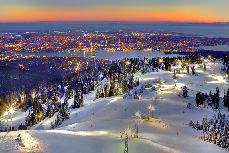 Лыжный район Grouse Mountain в городе Норт-Ванкувер
