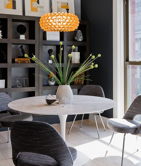 Дизайнерский стол тюльпан от Ээро Сааринена в интерьере