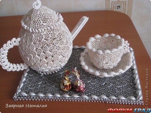 Чайный сервиз из макарон