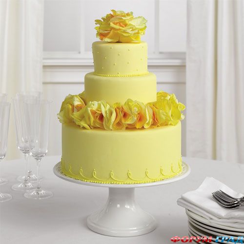 Желтые свадебные торты