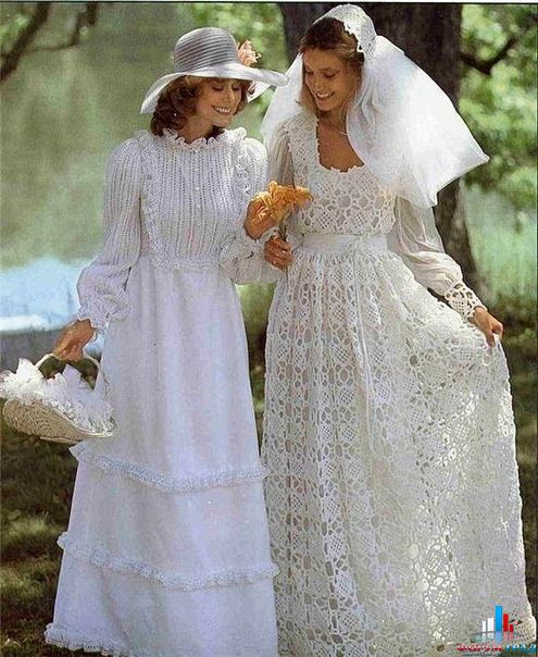 Вязаные свадебные платья