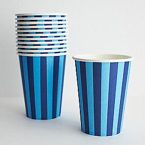 blue-striped-paper-party-cups