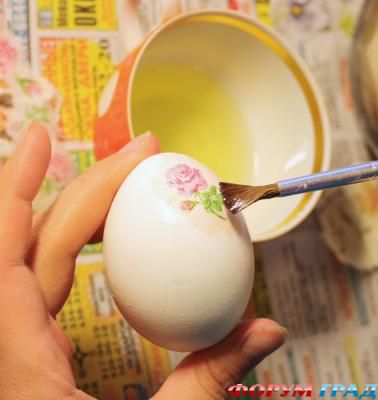 декупаж яйца  белком