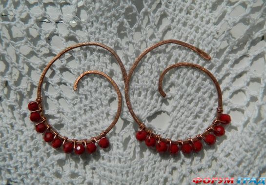 серьги из меди