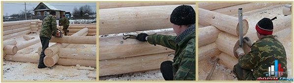 Укладка бревен в сруб Укладка бревен в сруб