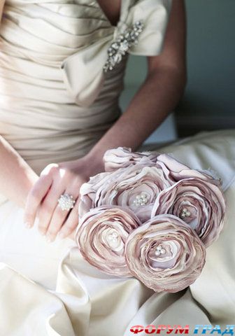 Букет невесты из ткани