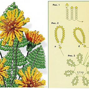 Одуванчик из бисера