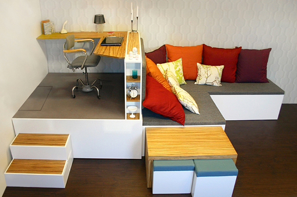 Modular fold out living room furniture set Modular fold out living room furniture set
