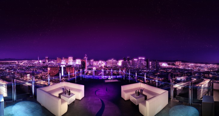 Лаундж-зона на крыше отеля Plams Casino Resort в США