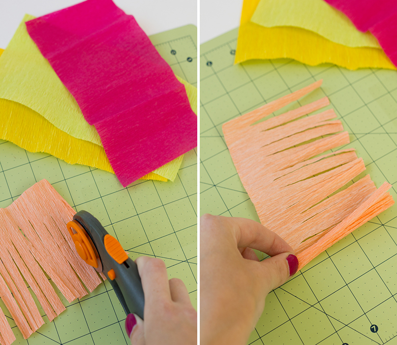 Изготовление хвостиков для пиньяты из креп-бумаги