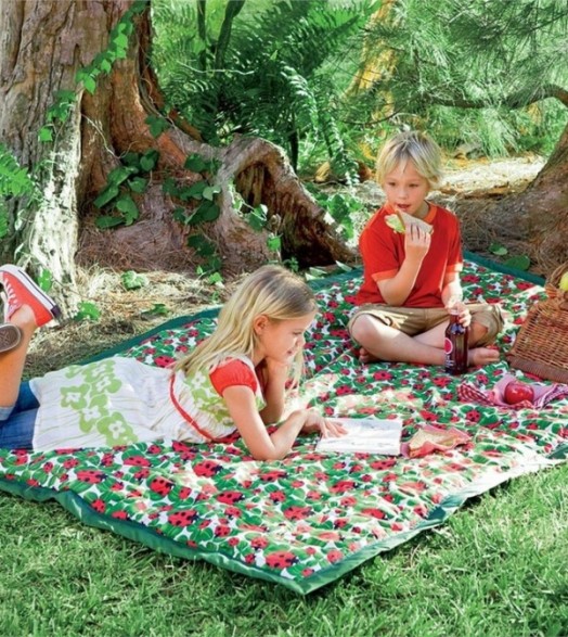 Детский пикник на одеяле