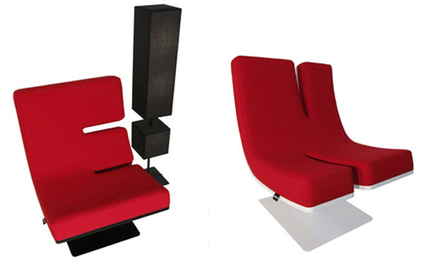 Красные кресла в форме букв от Tabisso